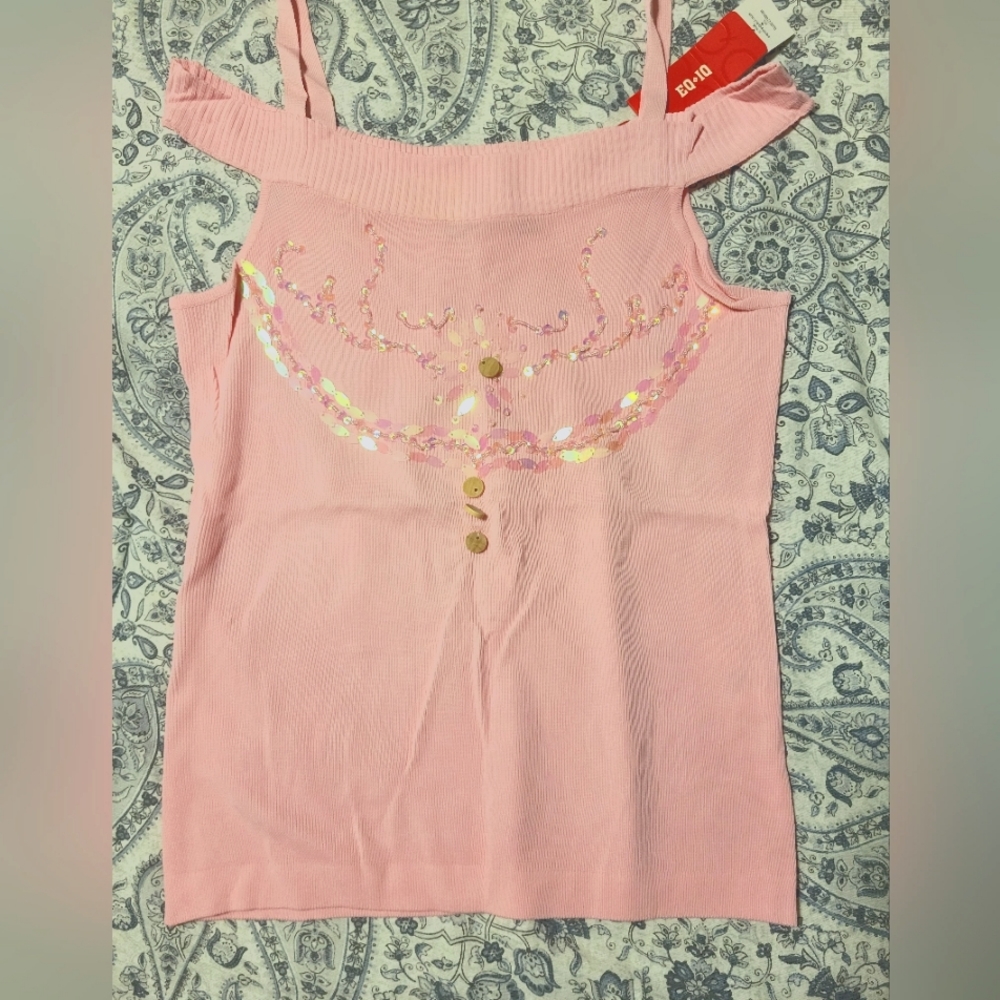 Super cute top, pink, large